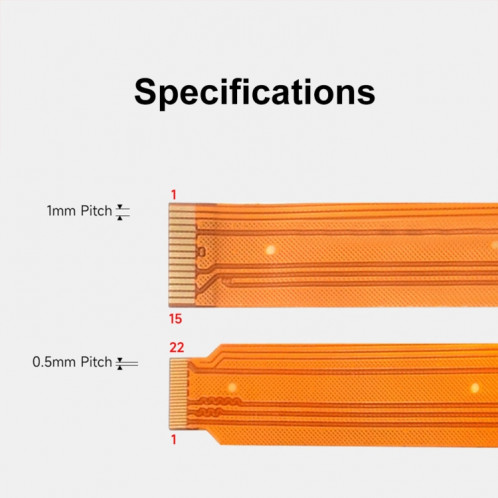 Câble flexible Waveshare pour Raspberry Pi 5 22 broches vers 15 broches DSI FPC, spécifications : 300 mm SW9702372-06